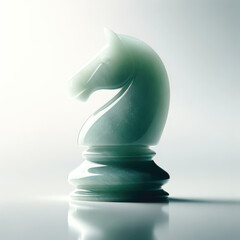 A high-resolution close-up of a classic knight chess piece, showcasing intricate details and textures, set against a soft, neutral background
