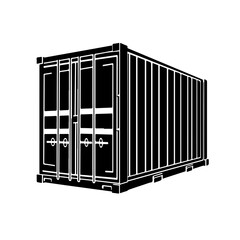 Shipping Container Logo Monochrome Design Style