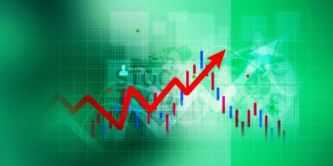 2d rendering Stock market online business concept. business Graph 
