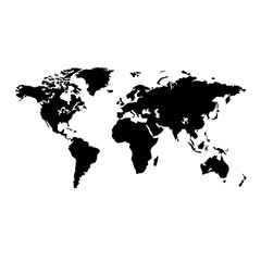 World Map Logo Monochrome Design Style