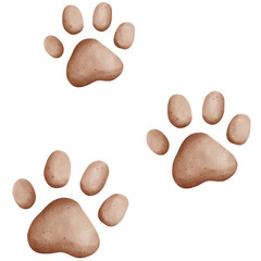 Watercolor Animal Paw Prints Illustration