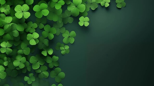 Saint Patrick's Day and copy space for text. Green background.