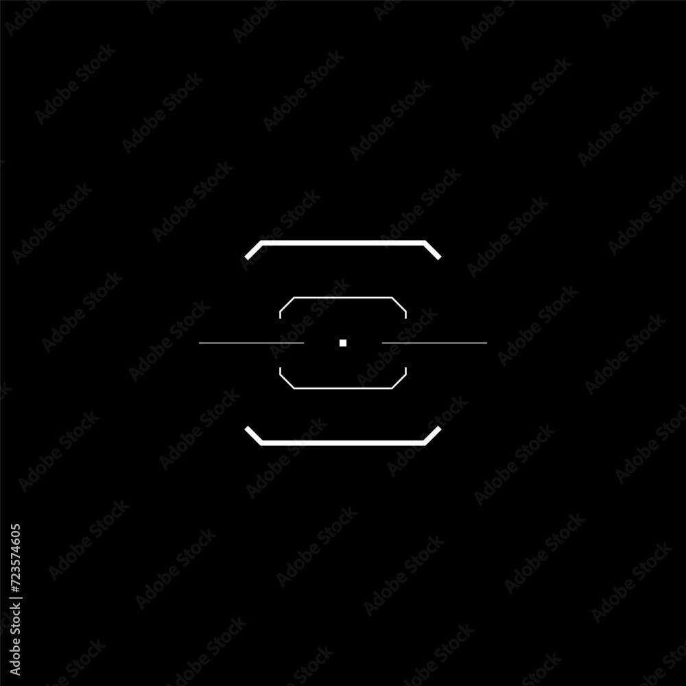 Poster cyberpunk style target, hud aim, tech digital sight, vr interface element. hud interface element for