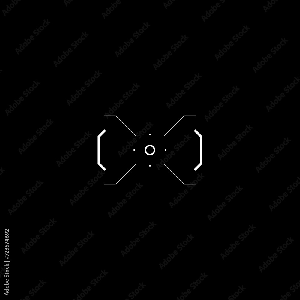 Poster cyberpunk target, hud aim, tech sight, virtual interface. hud interface element for game. vector fut