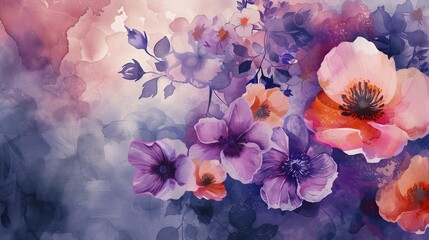  Luxurious Floral Elements in Botanical Background, Generative AI