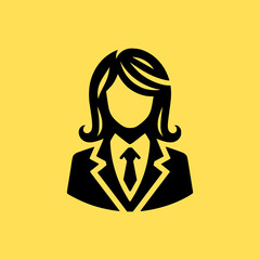 Business Woman Logo, Office Girl Logo, Call Center Girl Logo