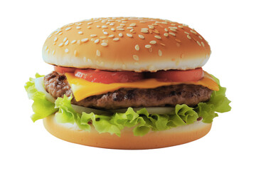 burger mockup on transparent background cut out