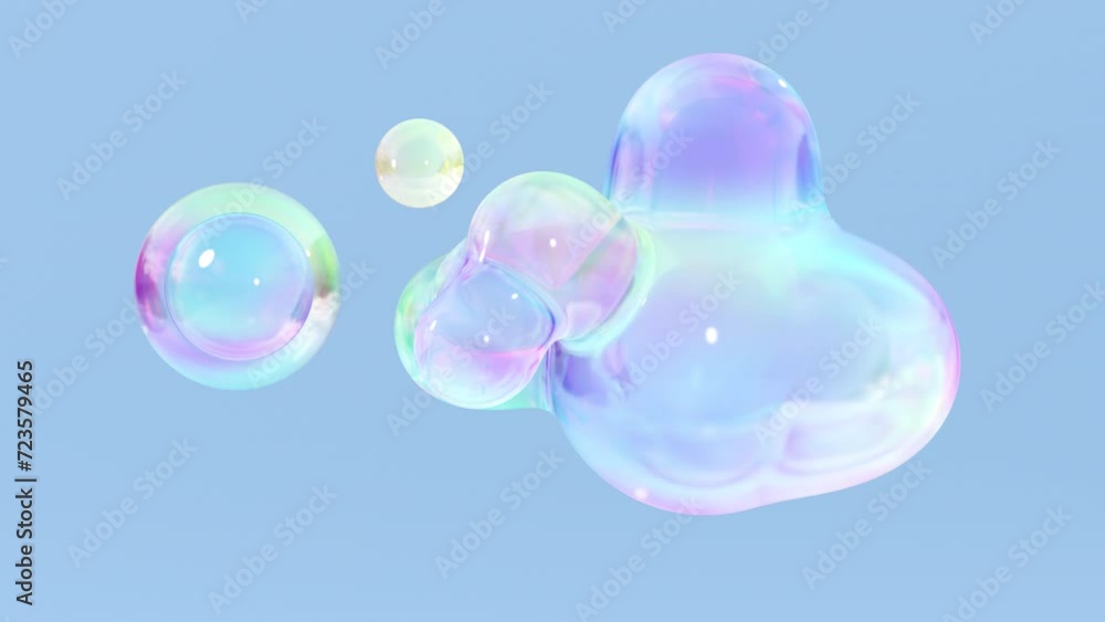 Leinwandbilder transforming liquid blobs in a metaball animation. 3d abstract colorful metaballs in the background.
