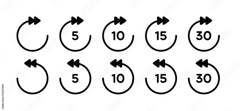 Poster vector rewind and fast forward indicators