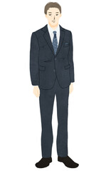 卒業式に出席するお父さんのイラスト