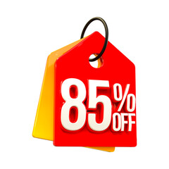 Obraz na płótnie Canvas Special offer sale 85% discount sale tags 3d number concept discount promotion sale offer price sign