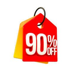 Special offer sale 90% discount sale tags 3d number concept discount promotion sale offer price sign