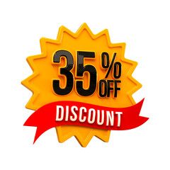 Special offer sale 35% discount sale tags 3d number concept discount promotion sale offer price sign