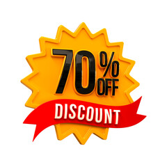 Special offer sale 70% discount sale tags 3d number concept discount promotion sale offer price sign
