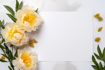 Fresh flowers and an envelope on a dining table