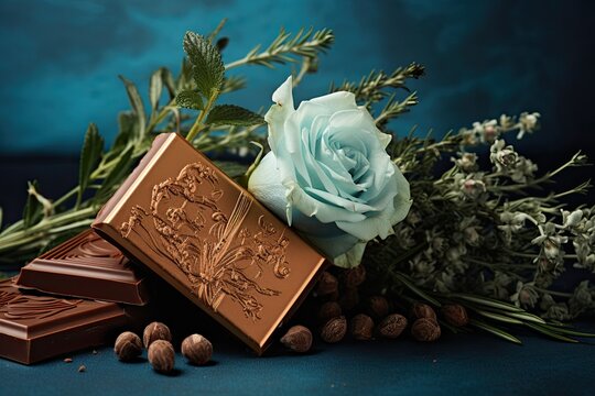 Chocolate Bar with Flowers