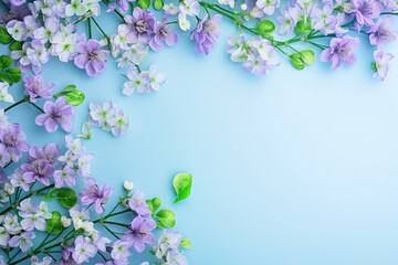 Flowers on a blue background