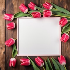 Fresh flowers and an empty frame