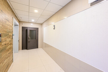 interior public place, house entrance. doors, walls, corridors staircase