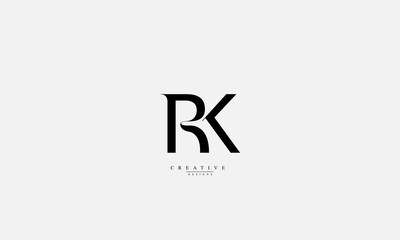 Alphabet letters Initials Monogram logo RK KR R K - obrazy, fototapety, plakaty