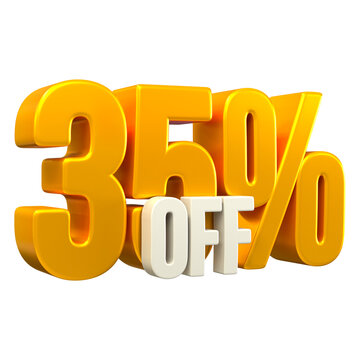 Special offer sale 35% discount sale tags 3d number concept discount promotion sale offer price sign