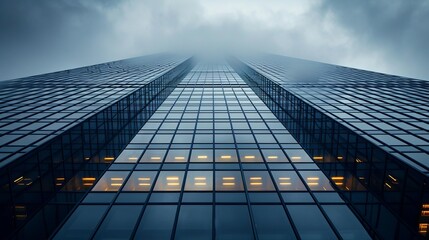 Fototapeta premium Solitude in Steel: The Uninhabited Skyscraper