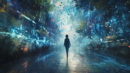 Obraz premium The Echoes of Progress: Innovation in Solitude