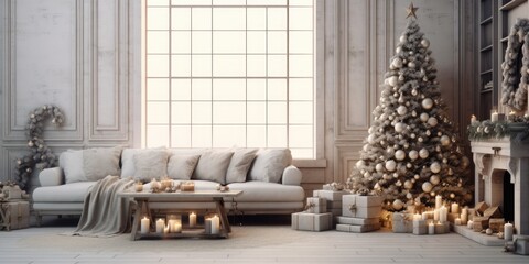 Festive indoor holiday space