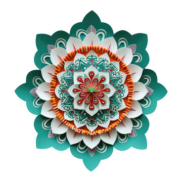 mandala decorative round ornament floral origami style