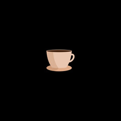 Cup of coffee logo icon isolated on dark background