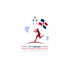Vector illustration of Dominican Republic Independence Day social media feed template - obrazy, fototapety, plakaty