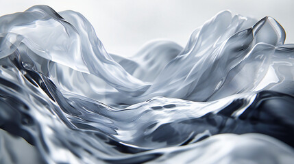 Abstract Liquid Wave Background: Blue and White Fluid Texture, Ideal for Nature and Elegant Design Concepts