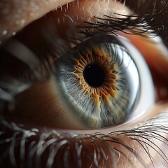 close-up of human eye retina