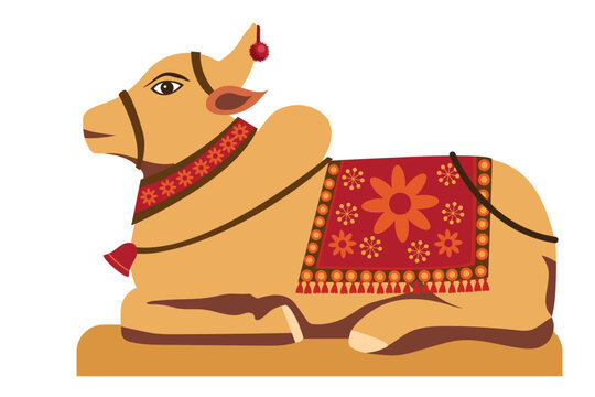 lord shiva nandi bull sitting vector