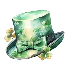 St. Patrick's Day themed Stock Photo - Green Top Hat with Irish Symbols