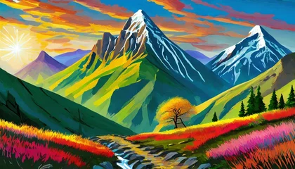 Wall murals Mountains landscape in the mountains