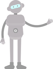 Humanoid Robot Character Holding Electric Plug
