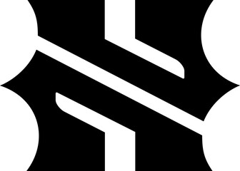 The logo is the number 7 or letter H. Unique an elegant.