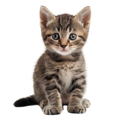 Obraz premium tabby kitten on transparent background, cute cat