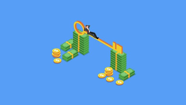 Build wealth, Financial key success, safe haven for investment isometric 3d