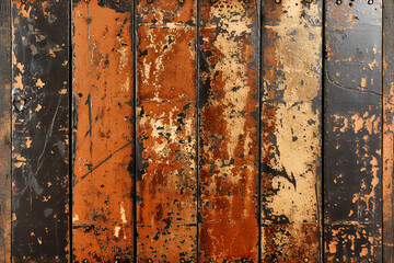 Weathered Wooden Wall: Old Textured Surface with Peeling Paint, Ideal for Vintage and Rustic Design Themes