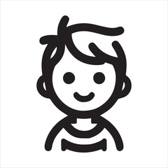 Cute boy cartoon one color design 