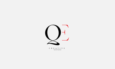 Alphabet letters Initials Monogram logo QE EQ Q E