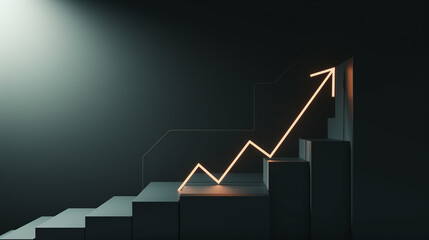 Fototapeta premium Arrow shows growth in financial indicators