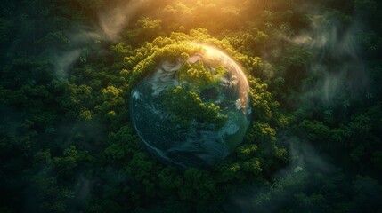 Obraz na płótnie Canvas Environmental Planetary Oasis: Nurturing Worlds of Life: planet, environmental, sustainability