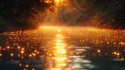 Ethereal Glittering Waters: glowing, glitter, sparkle, bokeh, backgrounds