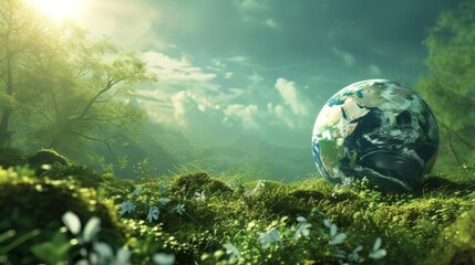 Obraz na płótnie Canvas Innovative Sustainability: Mapping the Future: globe, sustainable