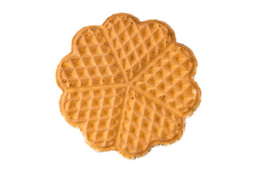 Single heart waffle on a dark white background