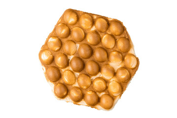 bubble waffle without topping on white background