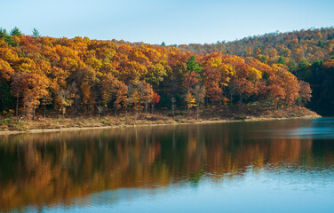 Tionesta Lake in the rugged hills of northwestern Pennsylvania
